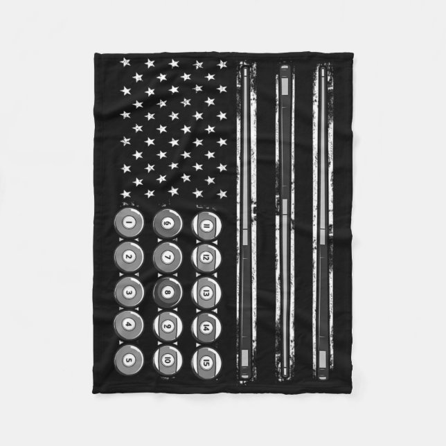 Billard Usa America Flag Pool Billiards  Fleece Blanket (Front)
