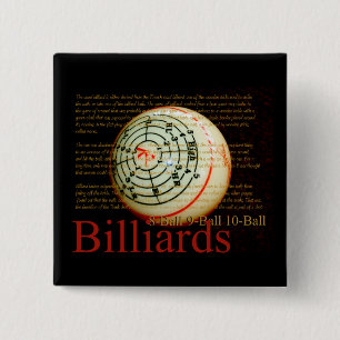 Billards 15 Cm Square Badge