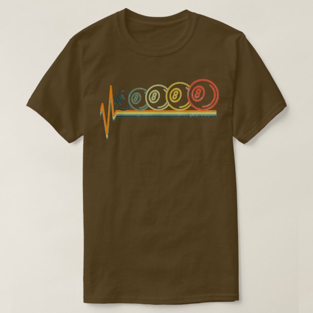 Billards Pool Eight 8 Heartbeat Gifts T-Shirt (Design Front)