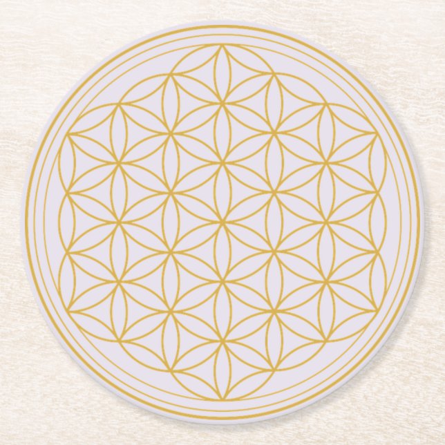 Billboard Flower of Life Round Paper Coaster (Front)