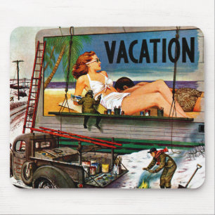 Billboard Painters in Winter by Stevan Dohanos Mouse Mat