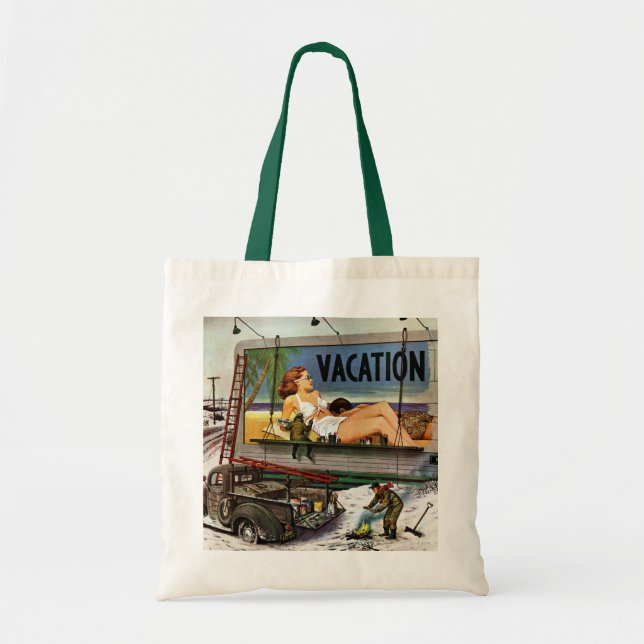 Billboard Painters in Winter by Stevan Dohanos Tote Bag (Front)