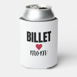 Billet Mom Simple Text with Heart Can Cooler
