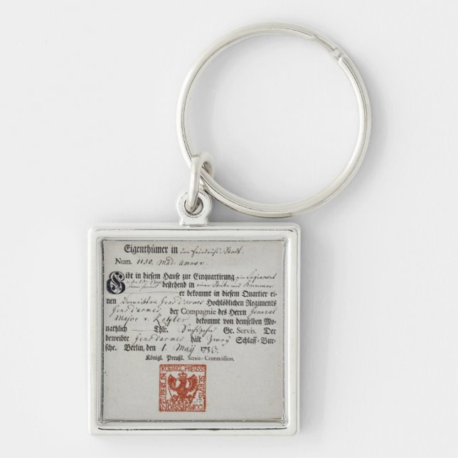 Billeting voucher, 1759 key ring (Front)