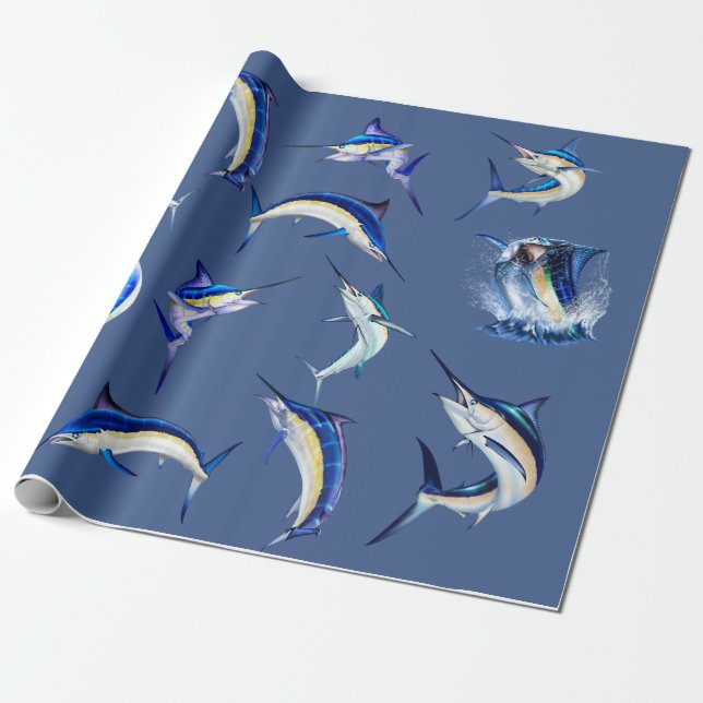 Billfish wrapping paper (Unrolled)