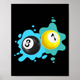 Billiard 8-ball 9-ball Pool Billiards Player Poster