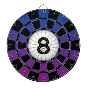 Billiard 8 Ball Design - Ombre Blue Purple & Black Dartboard