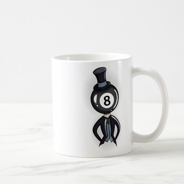 Billiard 8 Ball Guy Pool Player Gift  Coffee Mug (Right)