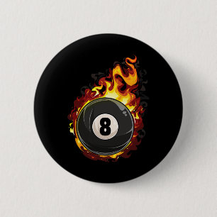 Billiard 8 Ball Player Pool Billiards Snooker Cue 6 Cm Round Badge