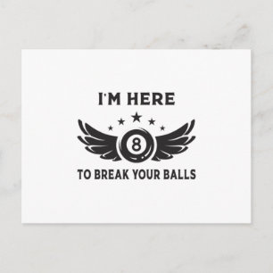Billiard 8 Ball Snooker Billiards Funny Gift Idea Postcard