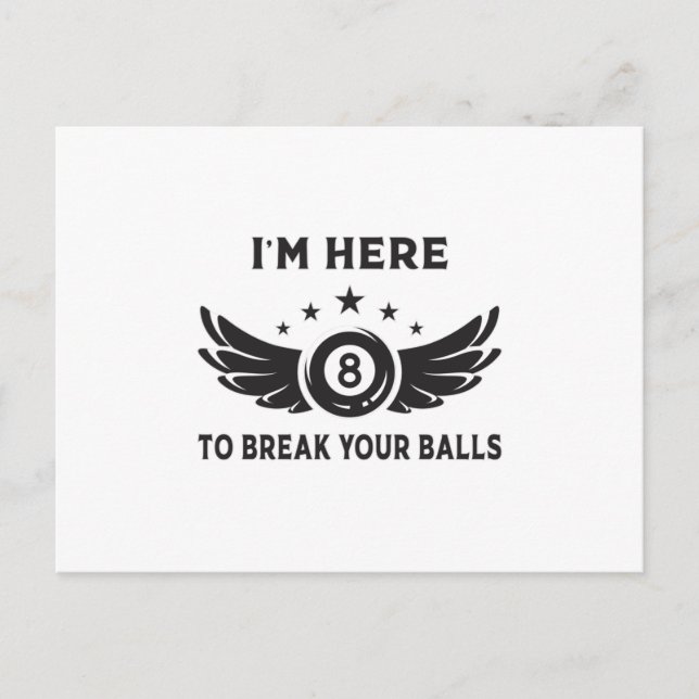 Billiard 8 Ball Snooker Billiards Funny Gift Idea Postcard (Front)