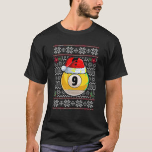 Billiard 9 ball Christmas Ugly Sweater Santa Hat M