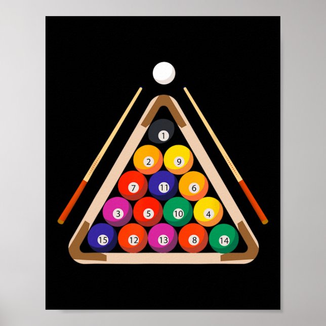Billiard And Stick Billiards Pool Player  Poster (Front)