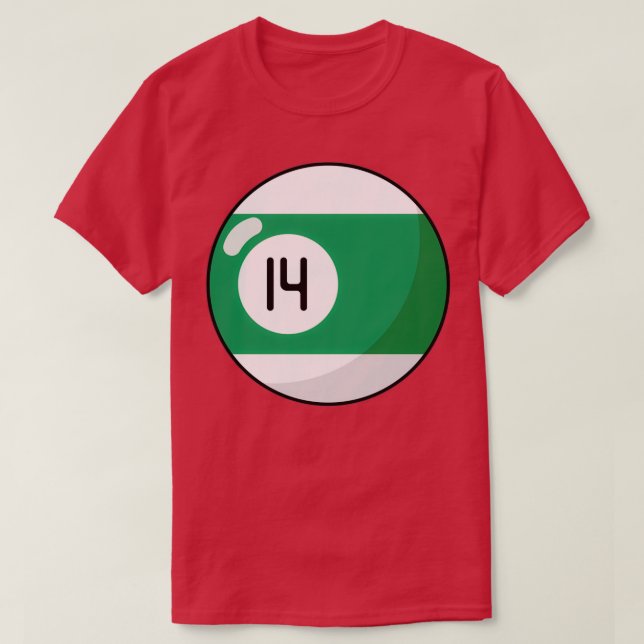 Billiard ball 14 green and white T-Shirt (Design Front)