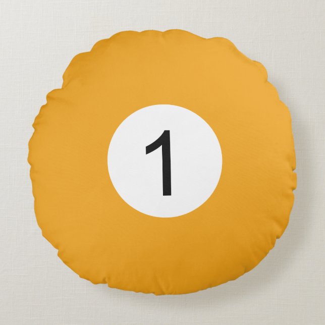 Billiard Ball #1 Round Cushion (Front)