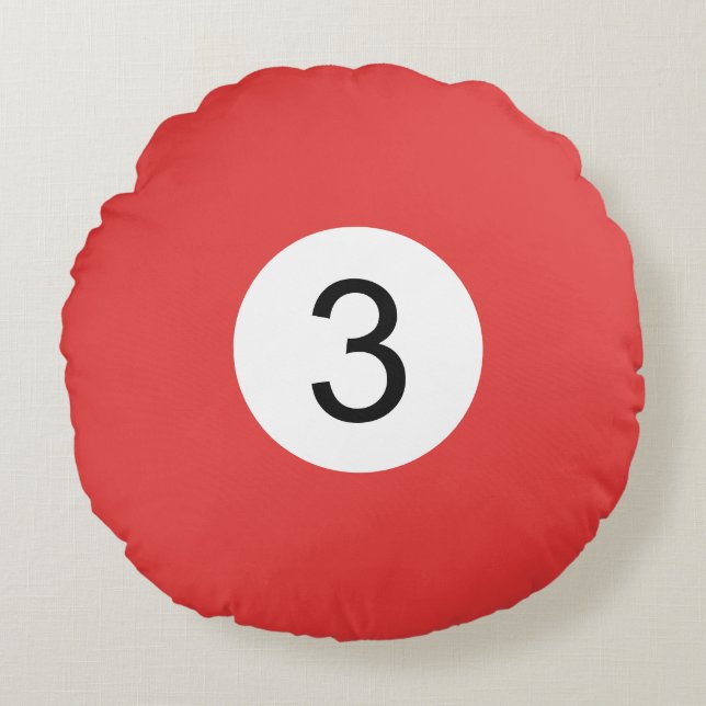 Billiard Ball #3 Round Cushion (Front)