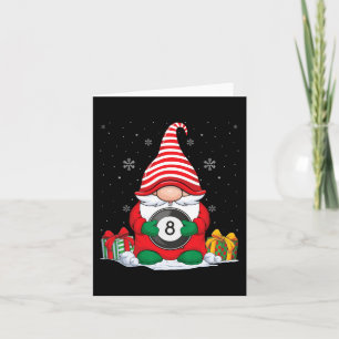 Billiard Ball Christmas Gnomes  Cute Billiard Ball Card