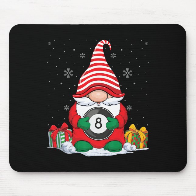 Billiard Ball Christmas Gnomes  Cute Billiard Ball Mouse Mat (Front)