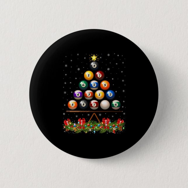 Billiard Ball Christmas Tree Lights Ol Billiards X 6 Cm Round Badge (Front)