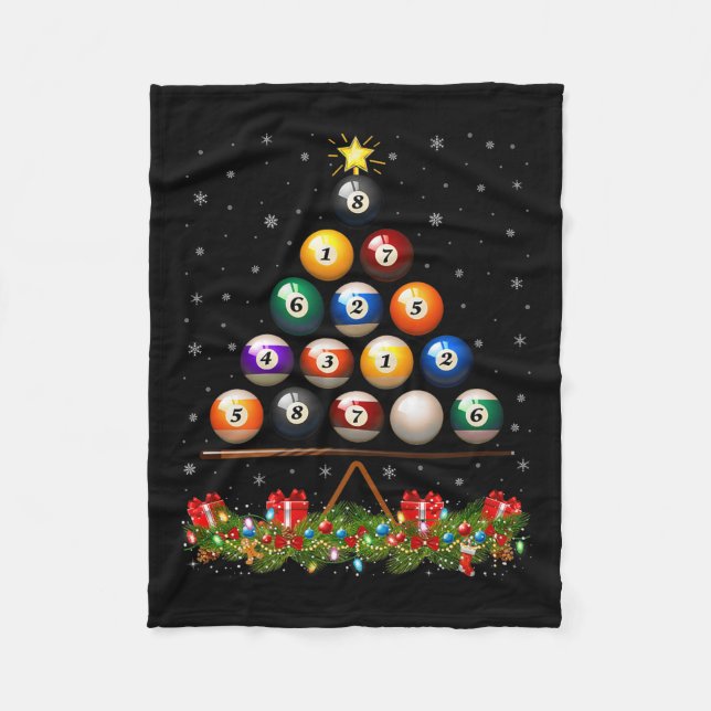 Billiard Ball Christmas Tree Lights Ol Billiards X Fleece Blanket (Front)