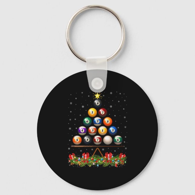 Billiard Ball Christmas Tree Lights Ol Billiards X Key Ring (Front)