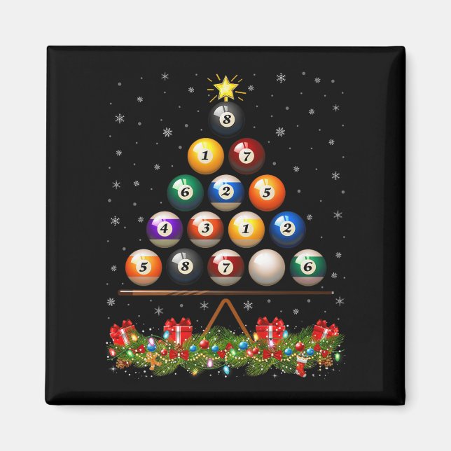 Billiard Ball Christmas Tree Lights Ol Billiards X Magnet (Front)