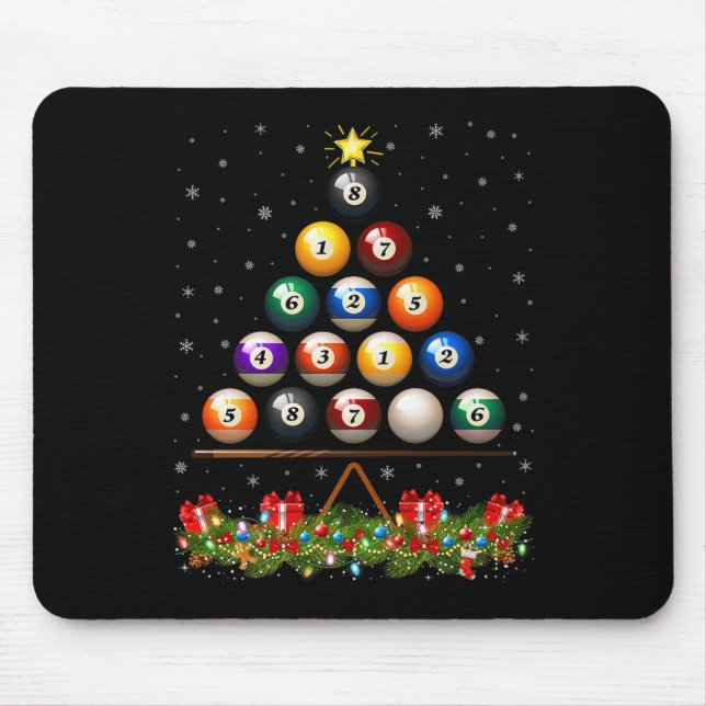 Billiard Ball Christmas Tree Lights Ol Billiards X Mouse Mat (Front)