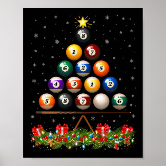Billiard Ball Christmas Tree Lights Ol Billiards X Poster