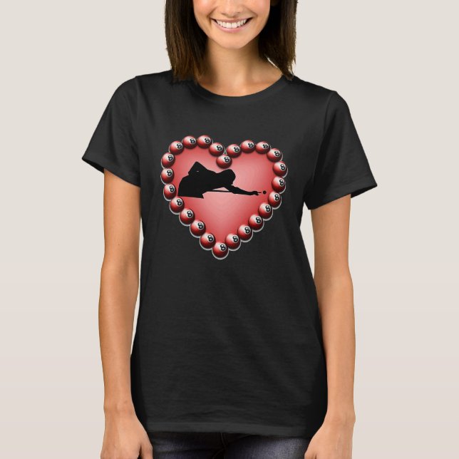 Billiard Ball Heart Valentine's Day Tees Teen Boys (Front)