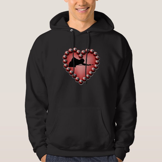Billiard Ball Heart Valentine's Day Tees Teen Boys (Front)