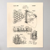 Billiard Ball Rack 1969 Patent Art - Old Peper