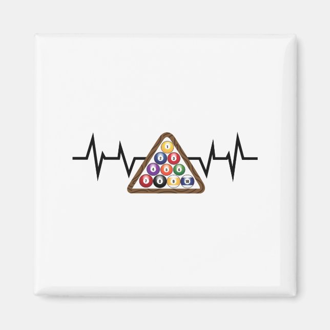 Billiard Ball Rack Heartbeat Magnet (Front)