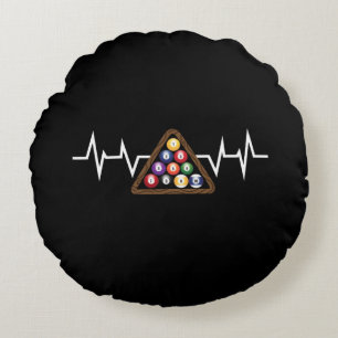 Billiard Ball Rack Heartbeat Round Cushion