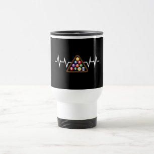 Billiard Ball Rack Heartbeat Travel Mug