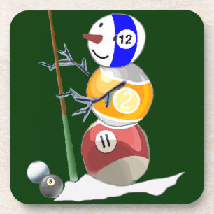 Billiard Ball Snowman Coaster