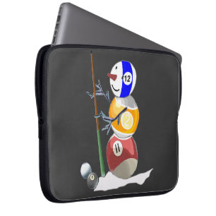 Billiard Ball Snowman Laptop Sleeve