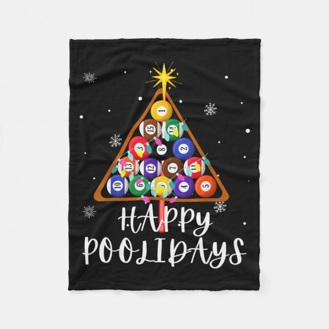 Billiard Ball Xmas Tree Ol Billiards Christmas  Fleece Blanket (Front)