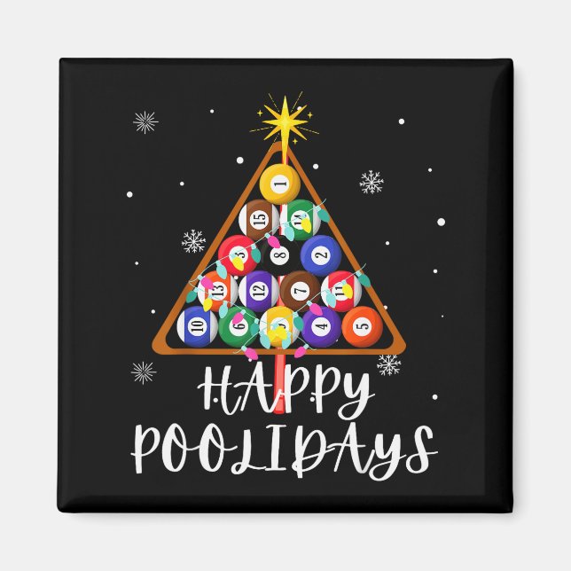 Billiard Ball Xmas Tree Ol Billiards Christmas  Magnet (Front)