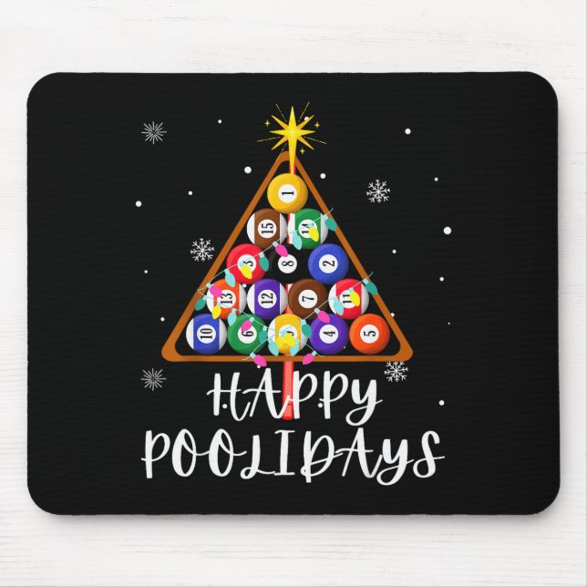 Billiard Ball Xmas Tree Ol Billiards Christmas  Mouse Mat (Front)