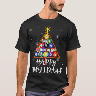 Billiard Ball Xmas Tree Ol Billiards Christmas T S T-Shirt