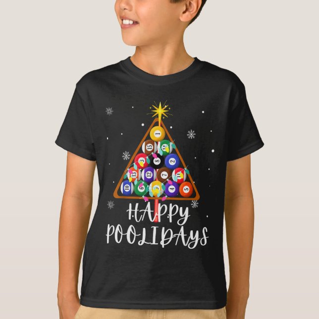 Billiard Ball Xmas Tree Ol Billiards Christmas  T-Shirt (Front)