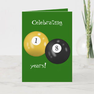 Billiard Balls 18th birthday Card