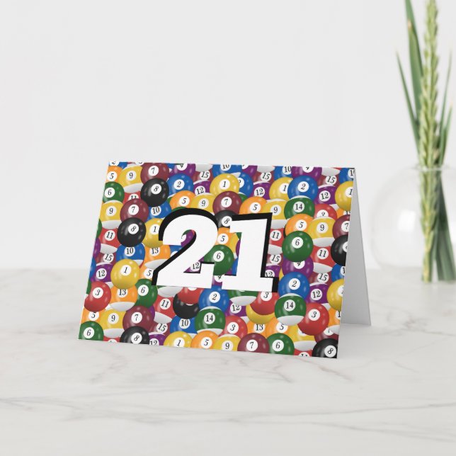 Billiard Balls 21st birthday Card (Front)