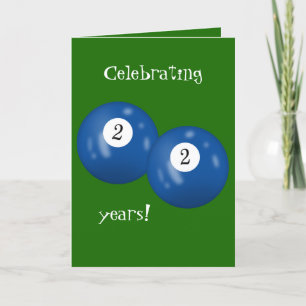 Billiard Balls 22nd birthday Card