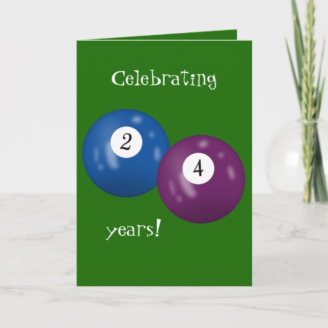 Billiard Balls 24th birthday Card (Front)