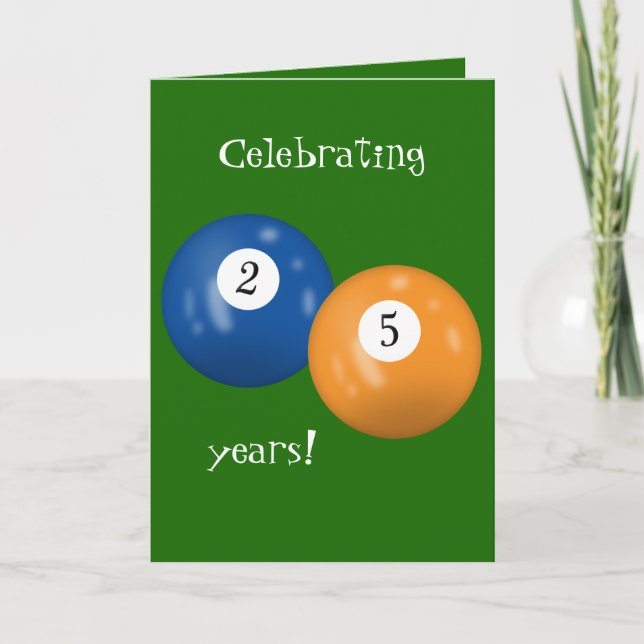 Billiard Balls 25th birthday Card (Front)