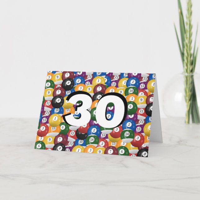 Billiard Balls 30th birthday Card (Front)