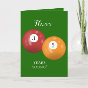 Billiard Balls 35th birthday Card