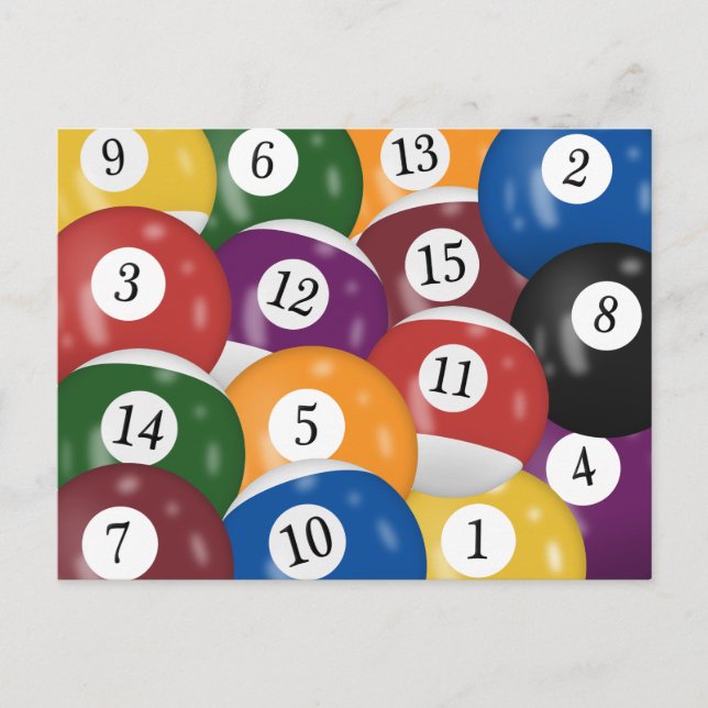 Billiard Balls 35th Birthday Party Postcard (Front)