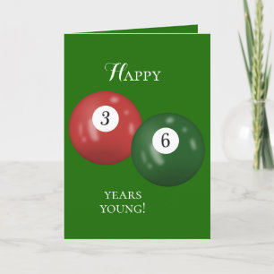 Billiard Balls 36th birthday Card